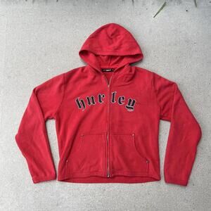 2000s Hurley Women's Red Hoody